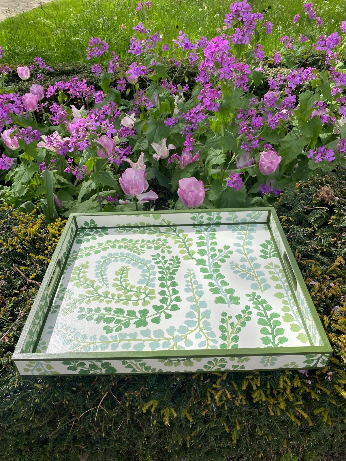 Handmade large coffee table tray,decorative tray,ottoman tray,footstool tray.Fayola by Harlequin.Handmade Beatrice Bloom London 5 X SIZES