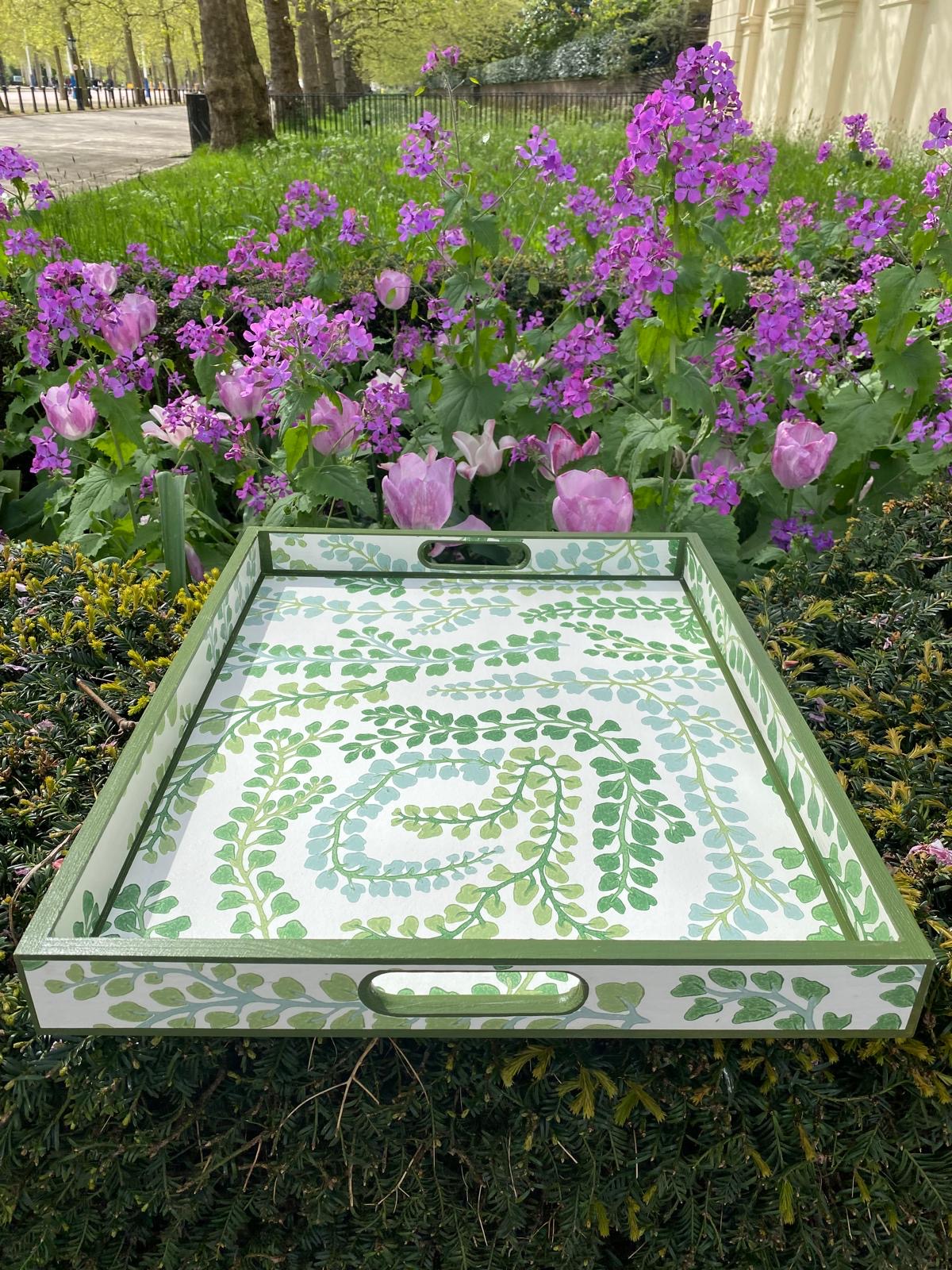 Handmade large coffee table tray,decorative tray,ottoman tray,footstool tray.Fayola by Harlequin.Handmade Beatrice Bloom London 5 X SIZES