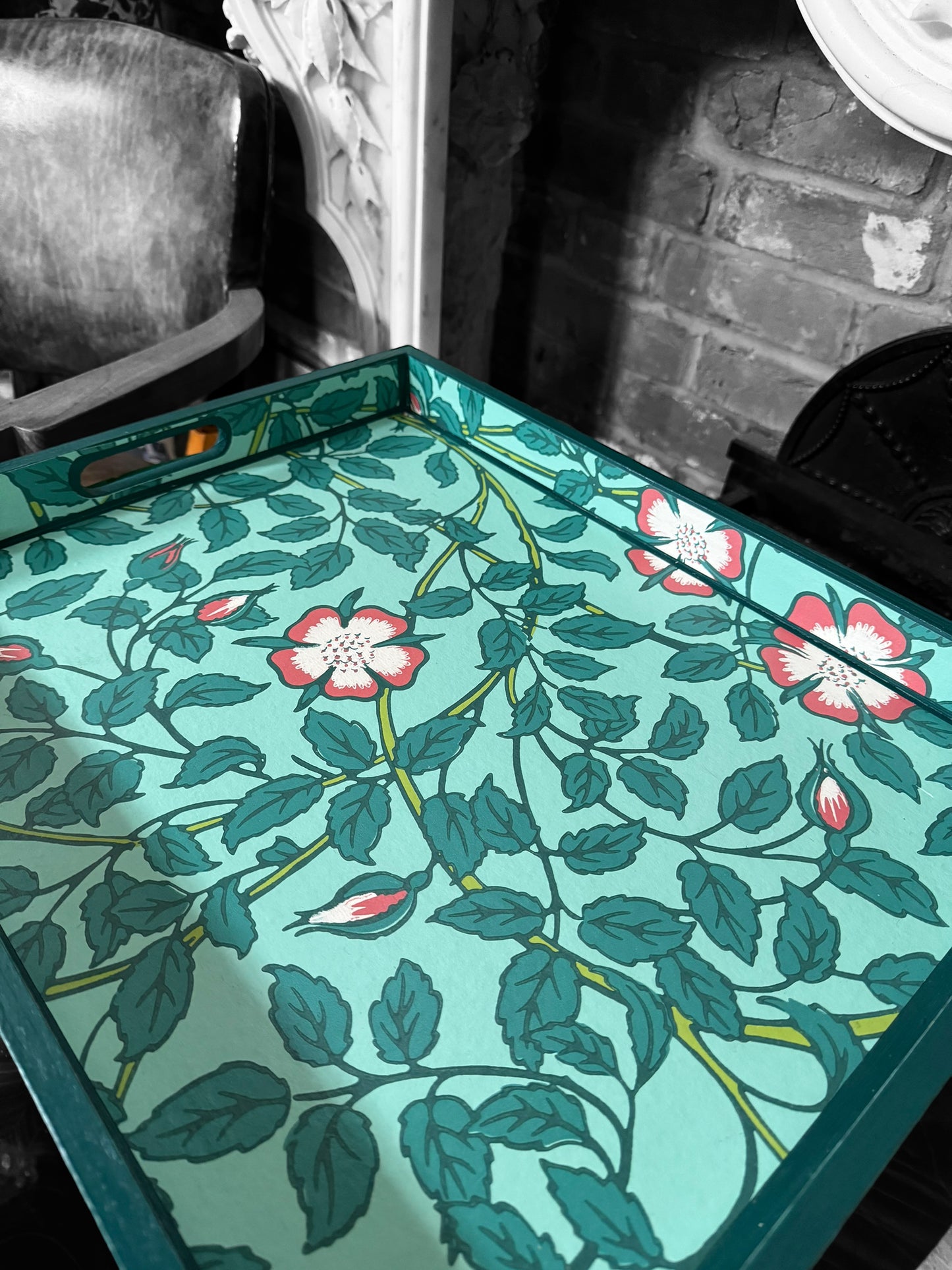 Norfolk - Ottoman tray available in 4 x sizes - Decoupage in Briar Rose by Little Greene