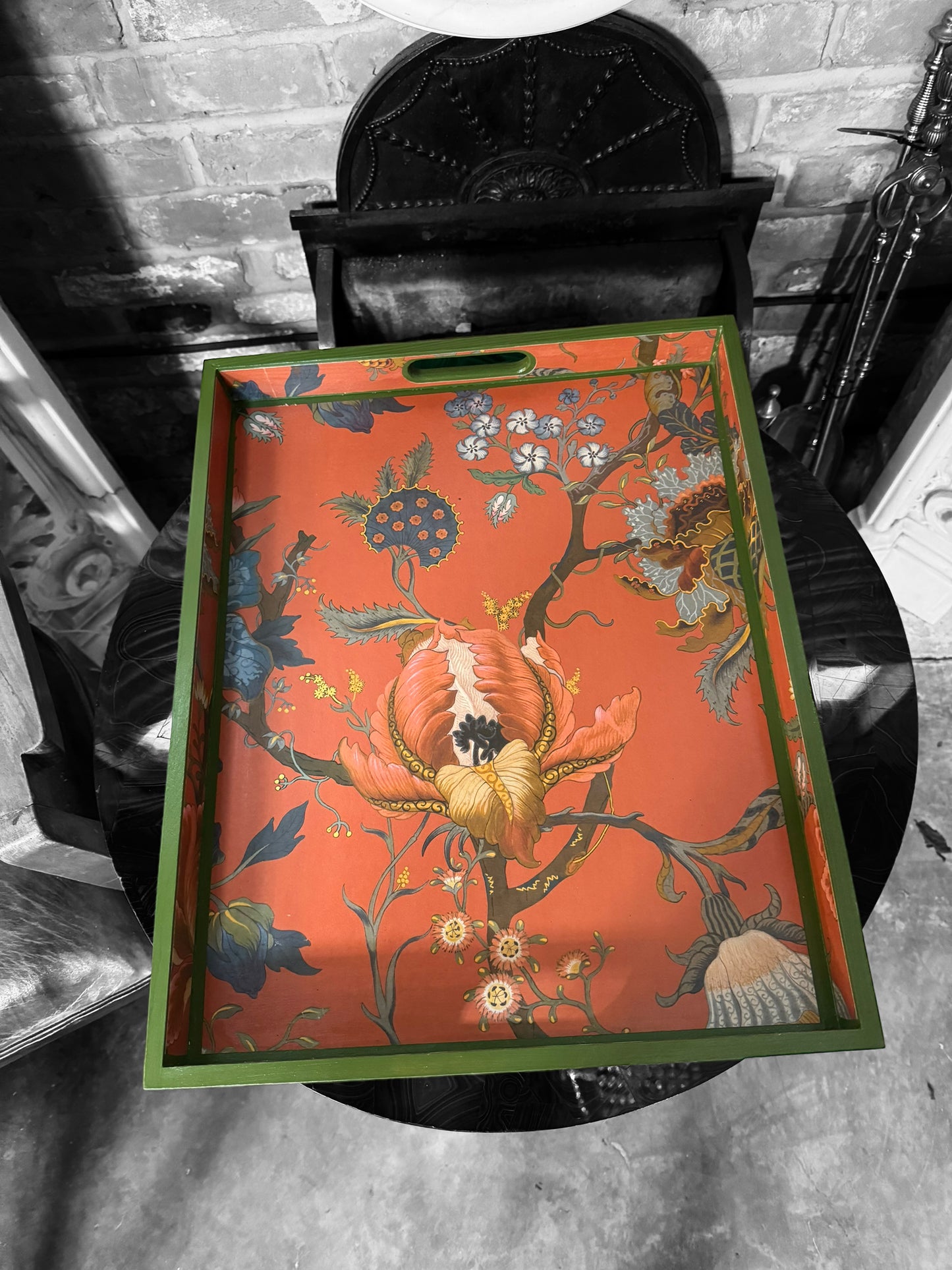 Shoreditch - Ottoman tray available in 4 x sizes - Decoupage in Artemis by Hackney in sienna colourway