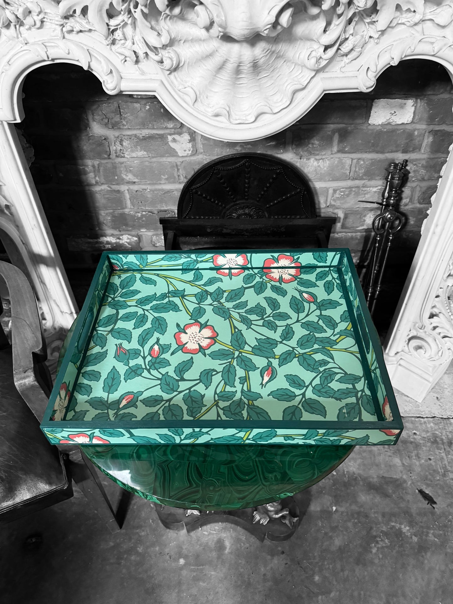 Norfolk - Ottoman tray available in 4 x sizes - Decoupage in Briar Rose by Little Greene
