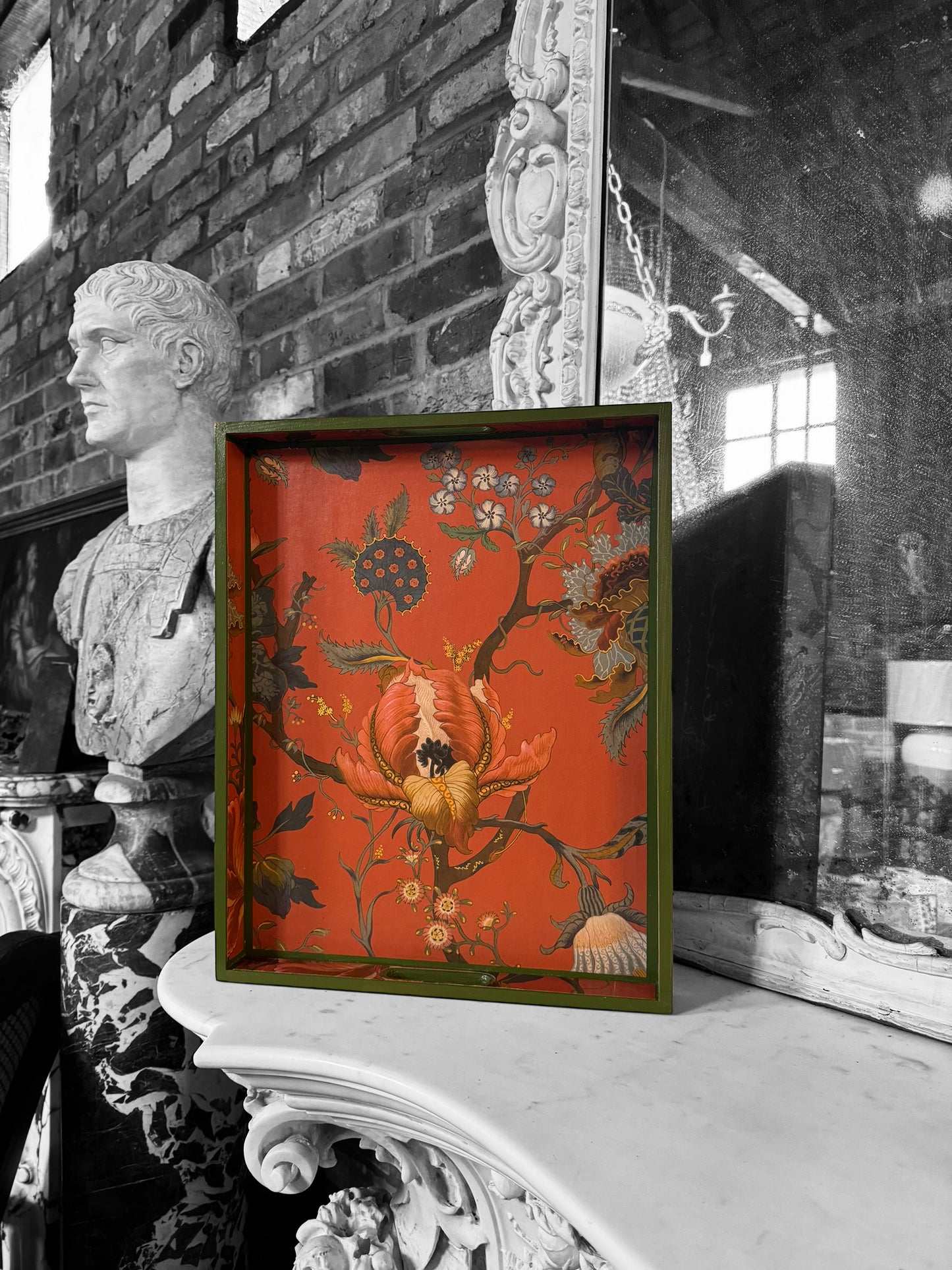 Shoreditch - Ottoman tray available in 4 x sizes - Decoupage in Artemis by Hackney in sienna colourway