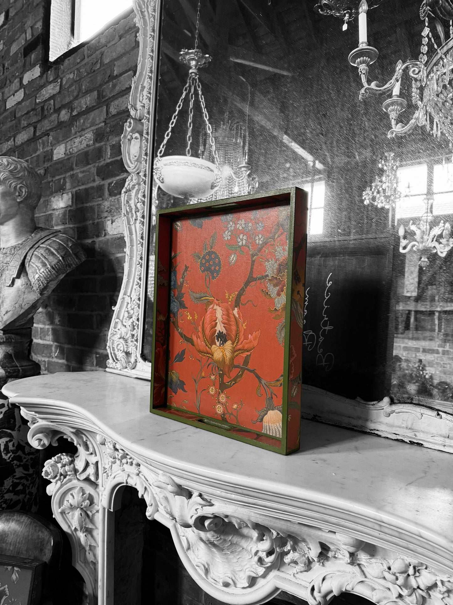 Shoreditch - Ottoman tray available in 4 x sizes - Decoupage in Artemis by Hackney in sienna colourway