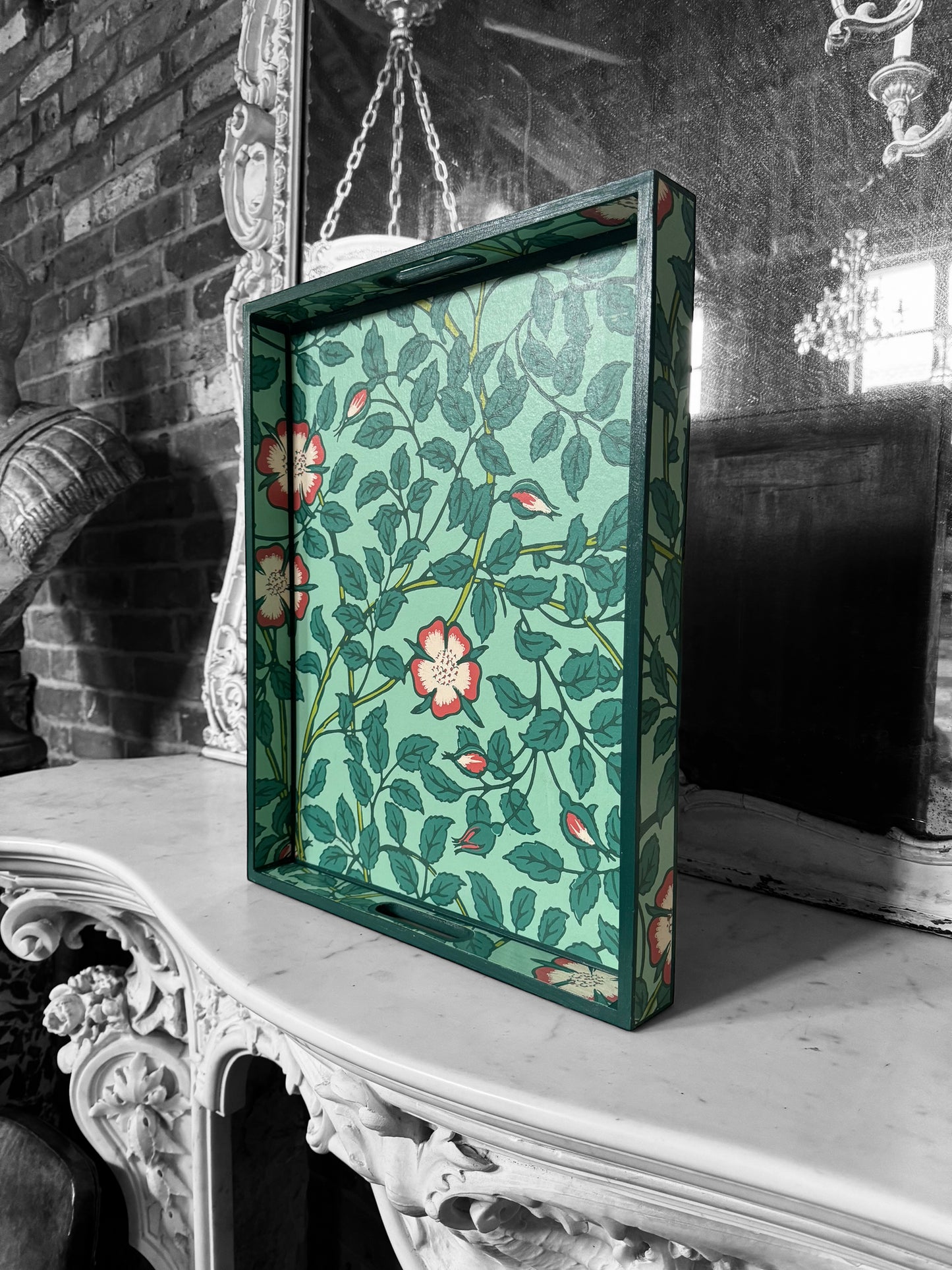 Norfolk - Ottoman tray available in 4 x sizes - Decoupage in Briar Rose by Little Greene