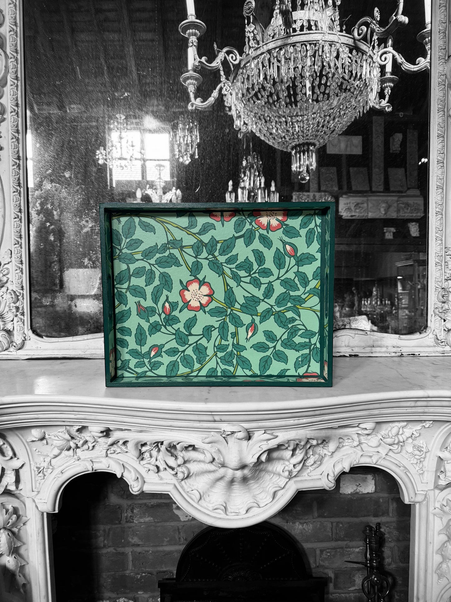 Norfolk - Ottoman tray available in 4 x sizes - Decoupage in Briar Rose by Little Greene