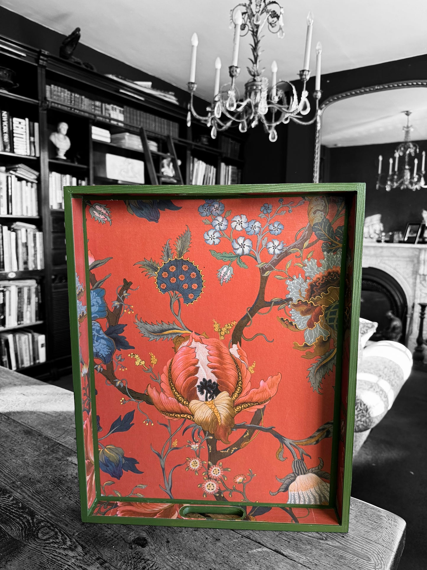 Shoreditch - Ottoman tray available in 4 x sizes - Decoupage in Artemis by Hackney in sienna colourway