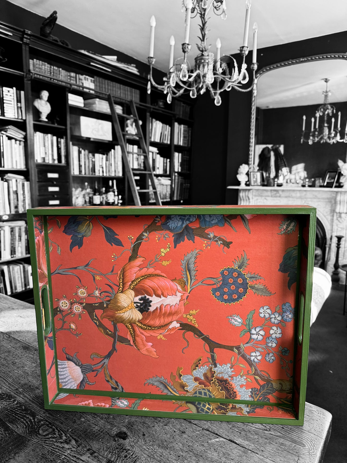 Shoreditch - Ottoman tray available in 4 x sizes - Decoupage in Artemis by Hackney in sienna colourway