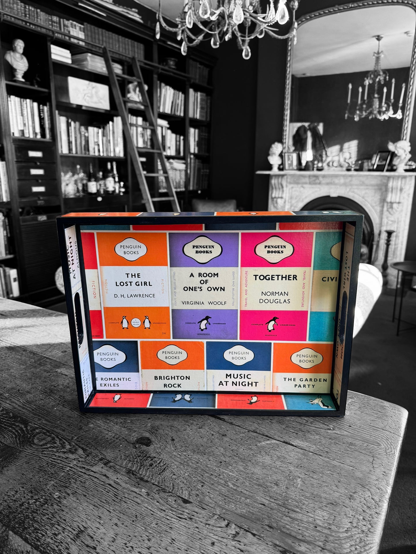 Oxford - Ottoman tray available in 4 x sizes - Decoupage in Osborne & Little's Penguin Library