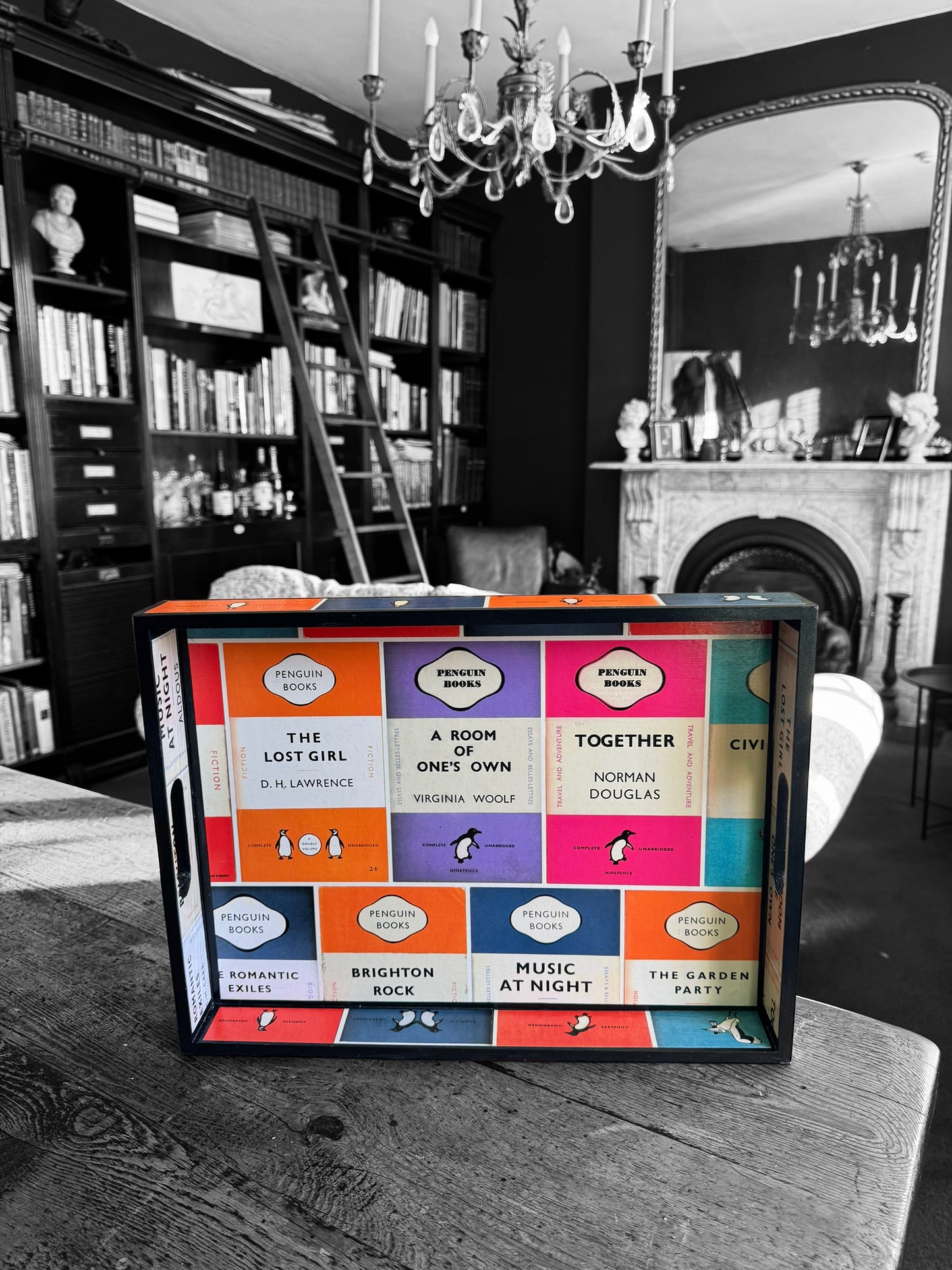 Oxford - Ottoman tray available in 4 x sizes - Decoupage in Osborne & Little's Penguin Library