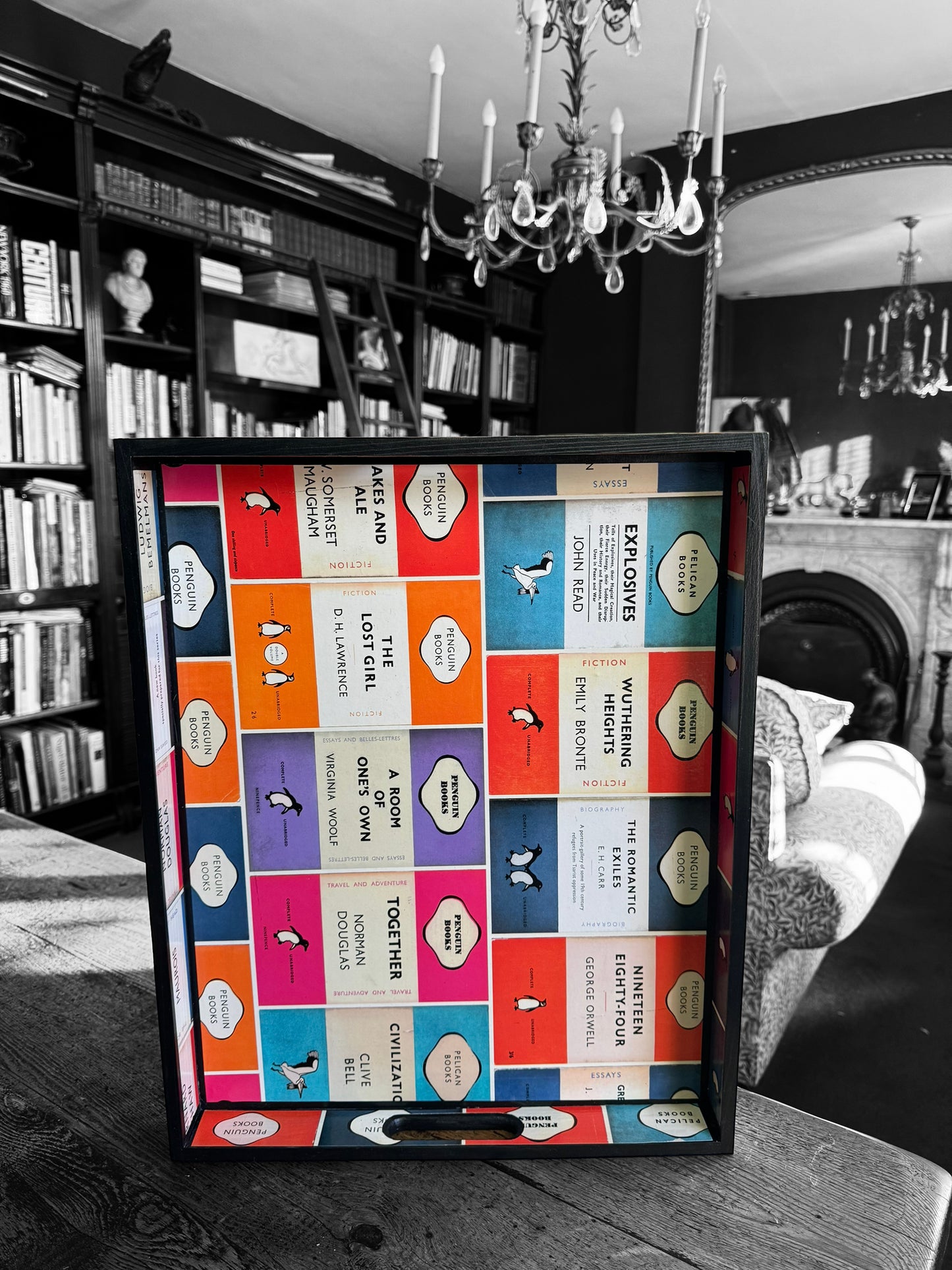 Oxford - Ottoman tray available in 4 x sizes - Decoupage in Osborne & Little's Penguin Library