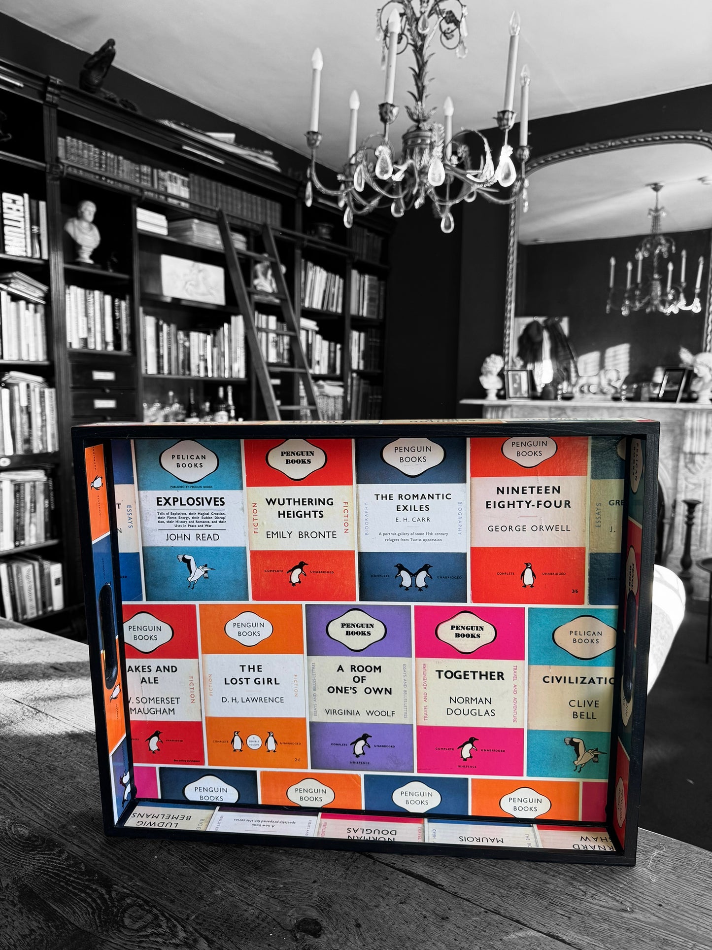 Oxford - Ottoman tray available in 4 x sizes - Decoupage in Osborne & Little's Penguin Library