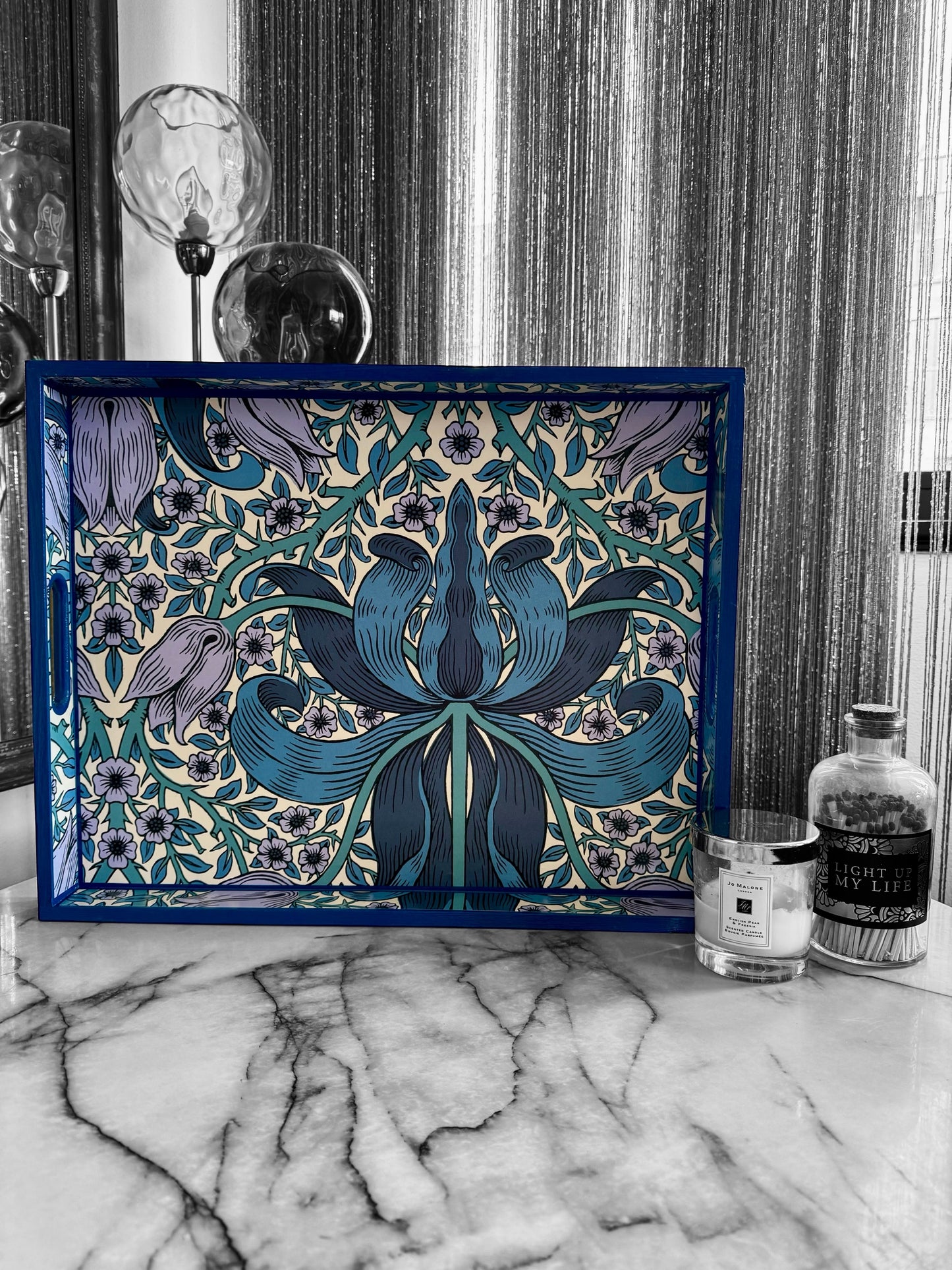 Noreen - Ottoman tray available in 4 x sizes - Decoupage in William Morris Spring Thicket/Morris & Co
