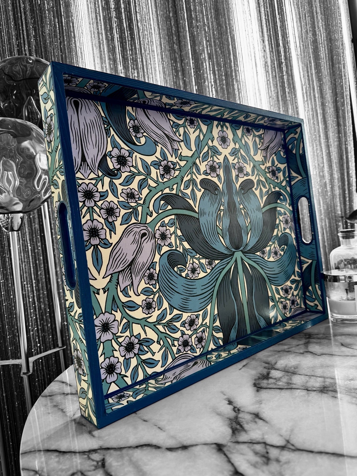 Noreen - Ottoman tray available in 4 x sizes - Decoupage in William Morris Spring Thicket/Morris & Co