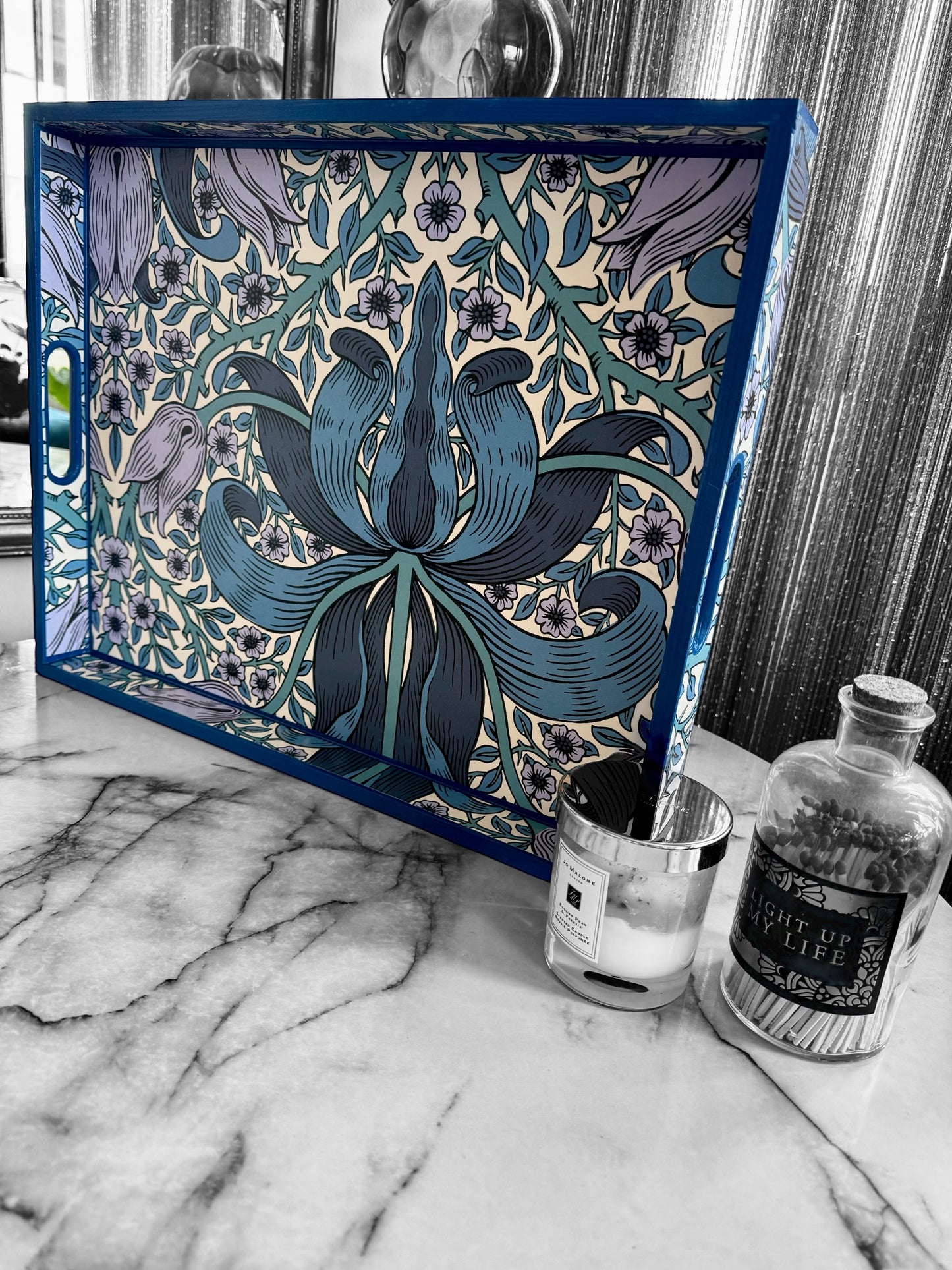 Noreen - Ottoman tray available in 4 x sizes - Decoupage in William Morris Spring Thicket/Morris & Co