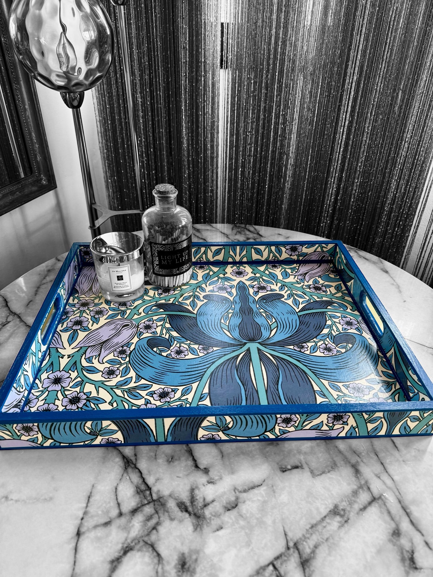 Noreen - Ottoman tray available in 4 x sizes - Decoupage in William Morris Spring Thicket/Morris & Co