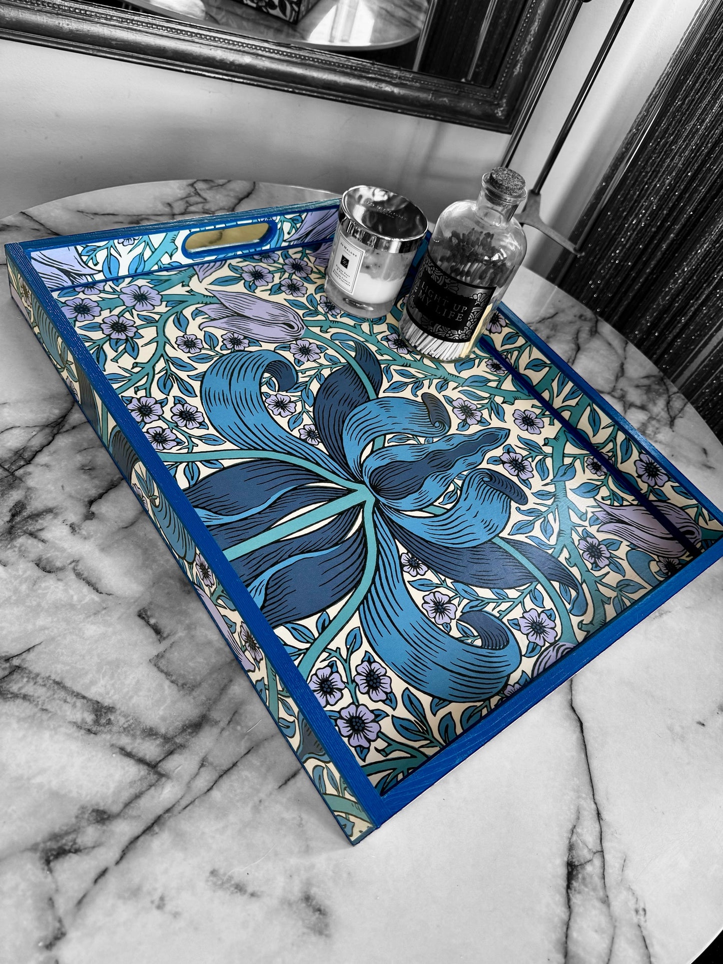 Noreen - Ottoman tray available in 4 x sizes - Decoupage in William Morris Spring Thicket/Morris & Co
