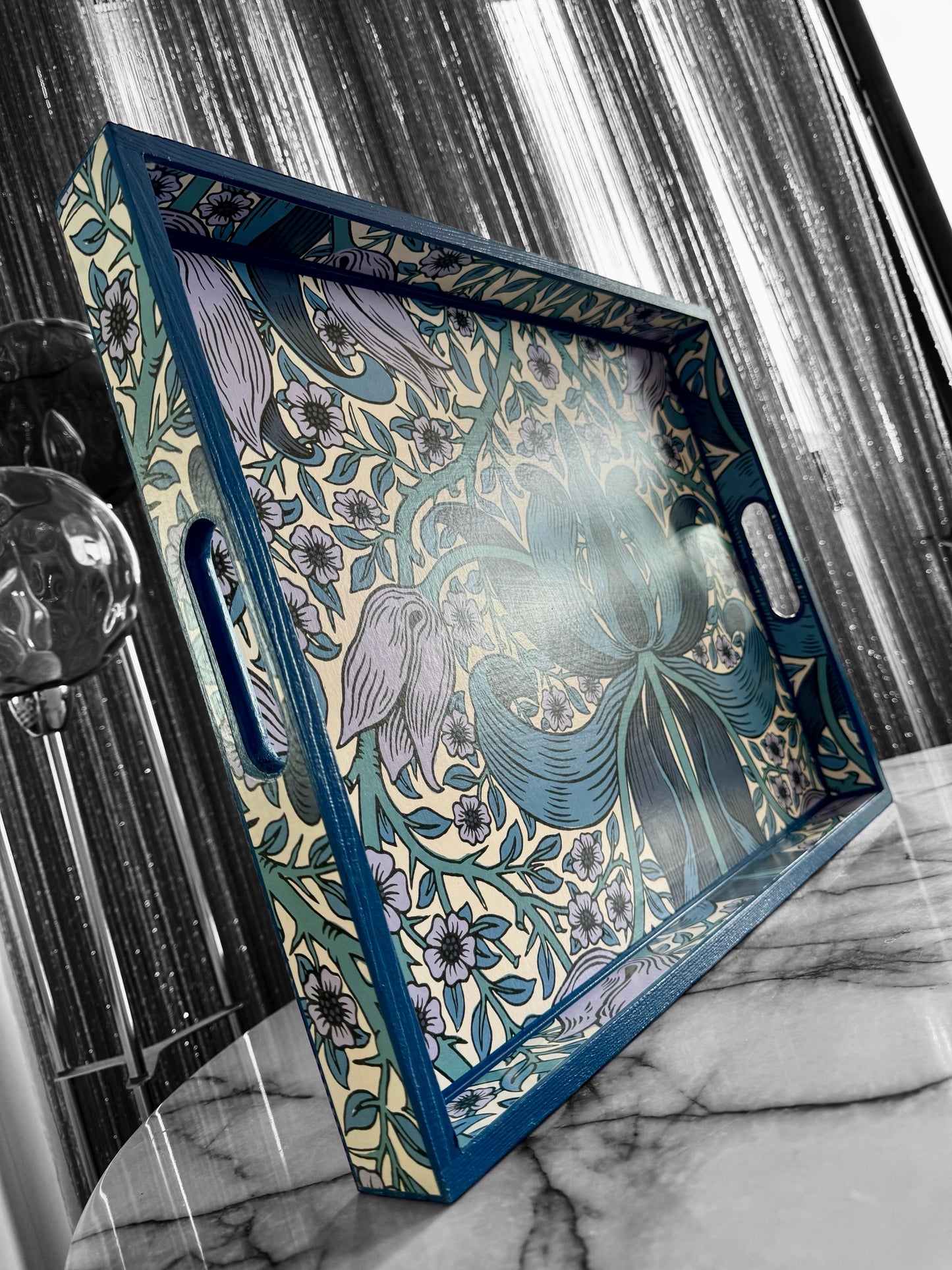 Noreen - Ottoman tray available in 4 x sizes - Decoupage in William Morris Spring Thicket/Morris & Co
