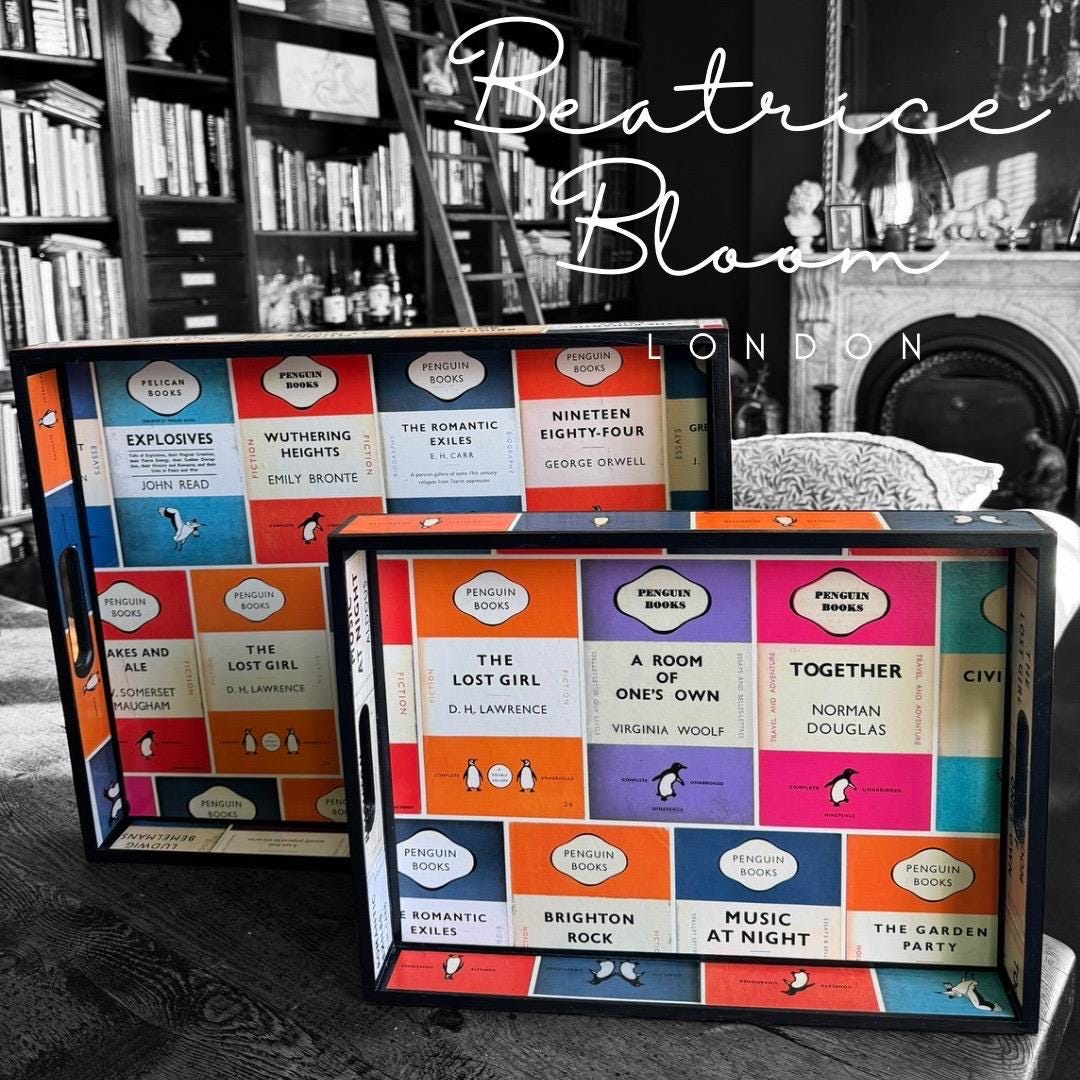 Oxford - Ottoman tray available in 4 x sizes - Decoupage in Osborne & Little's Penguin Library