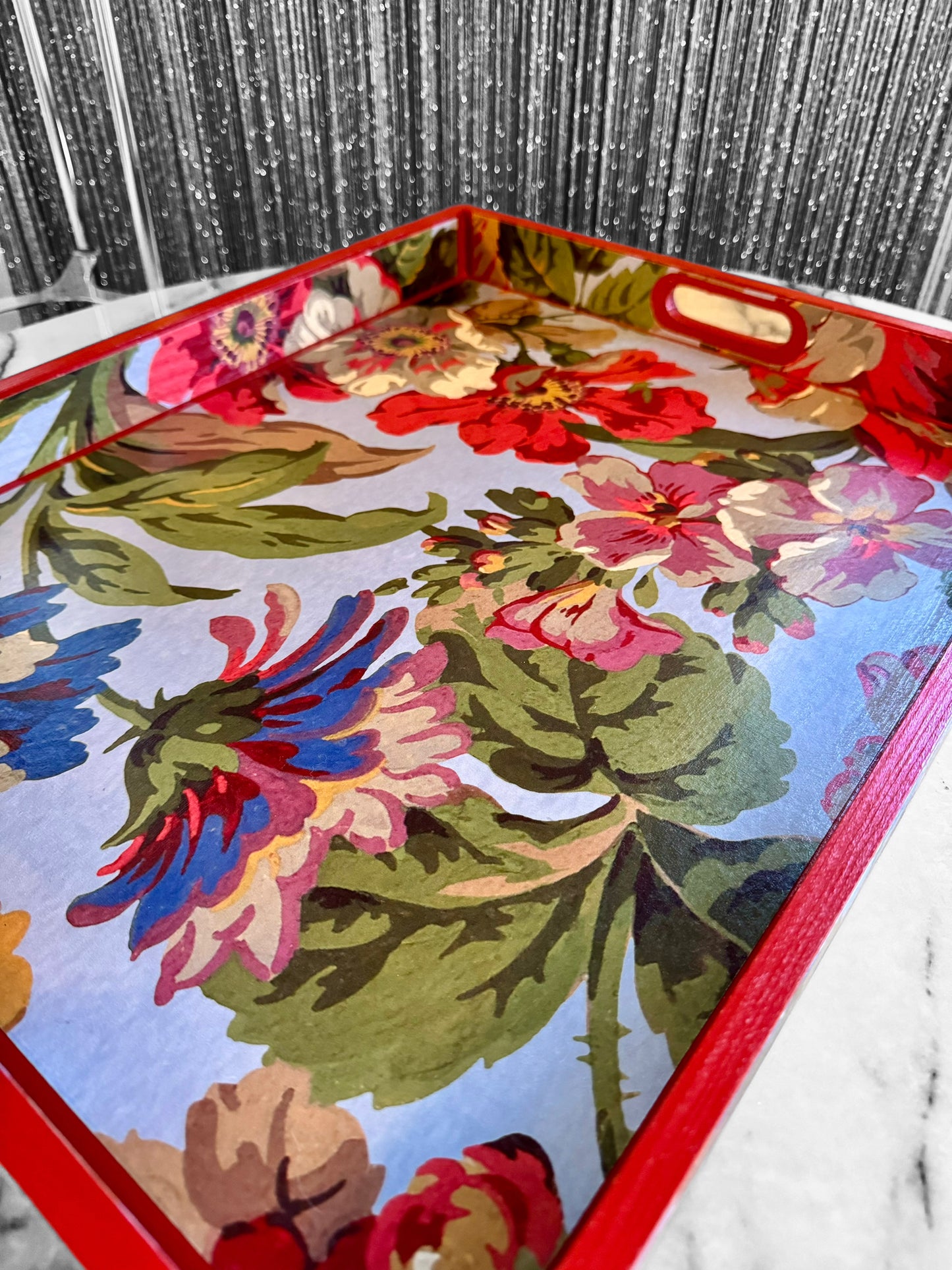 BRIGHTON - Large Tray in 4 x sizes - Decoupage in by House of Hackney FLORESCENCE in AZURE colour way