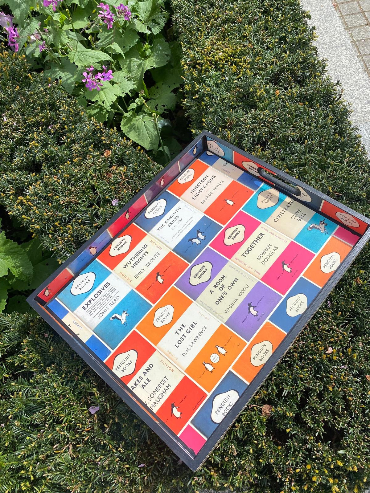 OXFORD - Tray comes in 4 x sizes - Decoupage in Penguin Library/Osborne & Little.