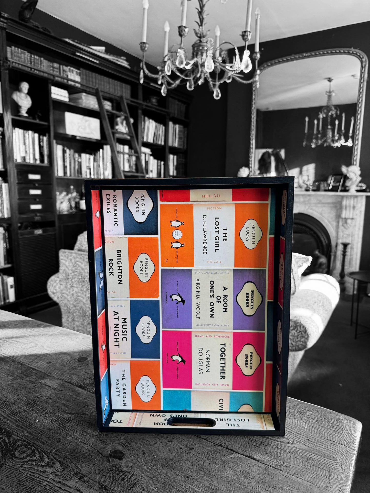 Oxford - Ottoman tray available in 4 x sizes - Decoupage in Osborne & Little's Penguin Library