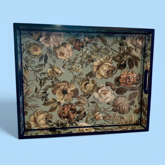 Brighton - Ottoman tray available in 4 x sizes - Decoupage in Mansur by Designers Guild in duck egg blue colourway