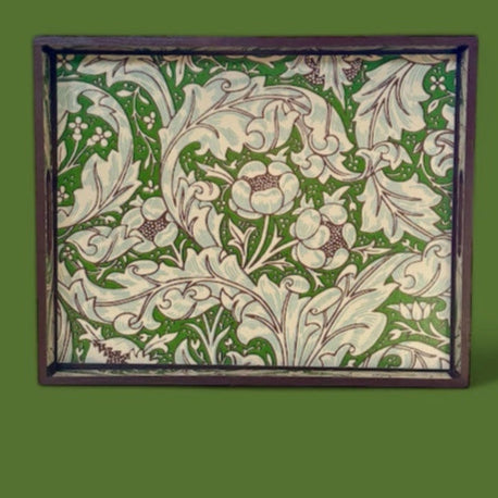 William Morris Batchelor's Button leaf coffee table tray,cocktail tray,ottoman tray . Crafted by Beatrice Bloom London in 5 x sizes EID gift