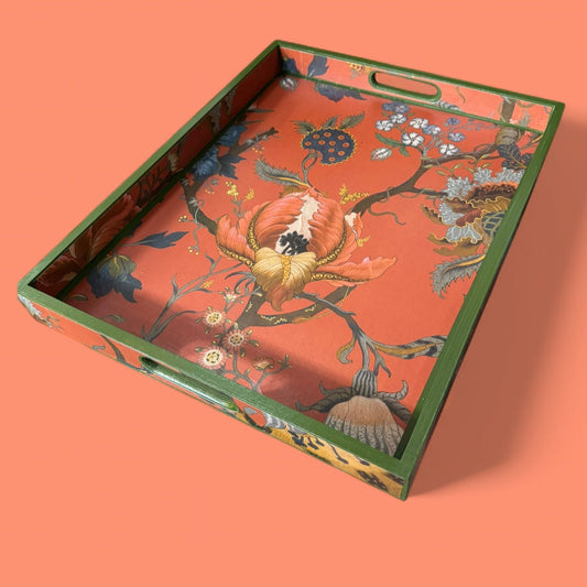 Shoreditch - Ottoman tray available in 4 x sizes - Decoupage in Artemis by Hackney in sienna colourway