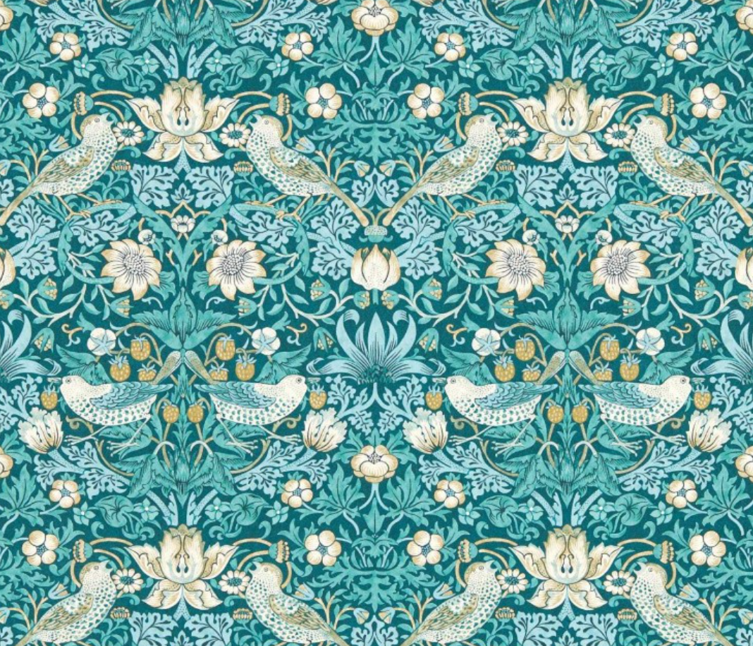 KELMSCOTT TEAL - Tray in 4 x sizes - Decoupage in Strawberry Thief/Clarke & Clarke in teal colourway..