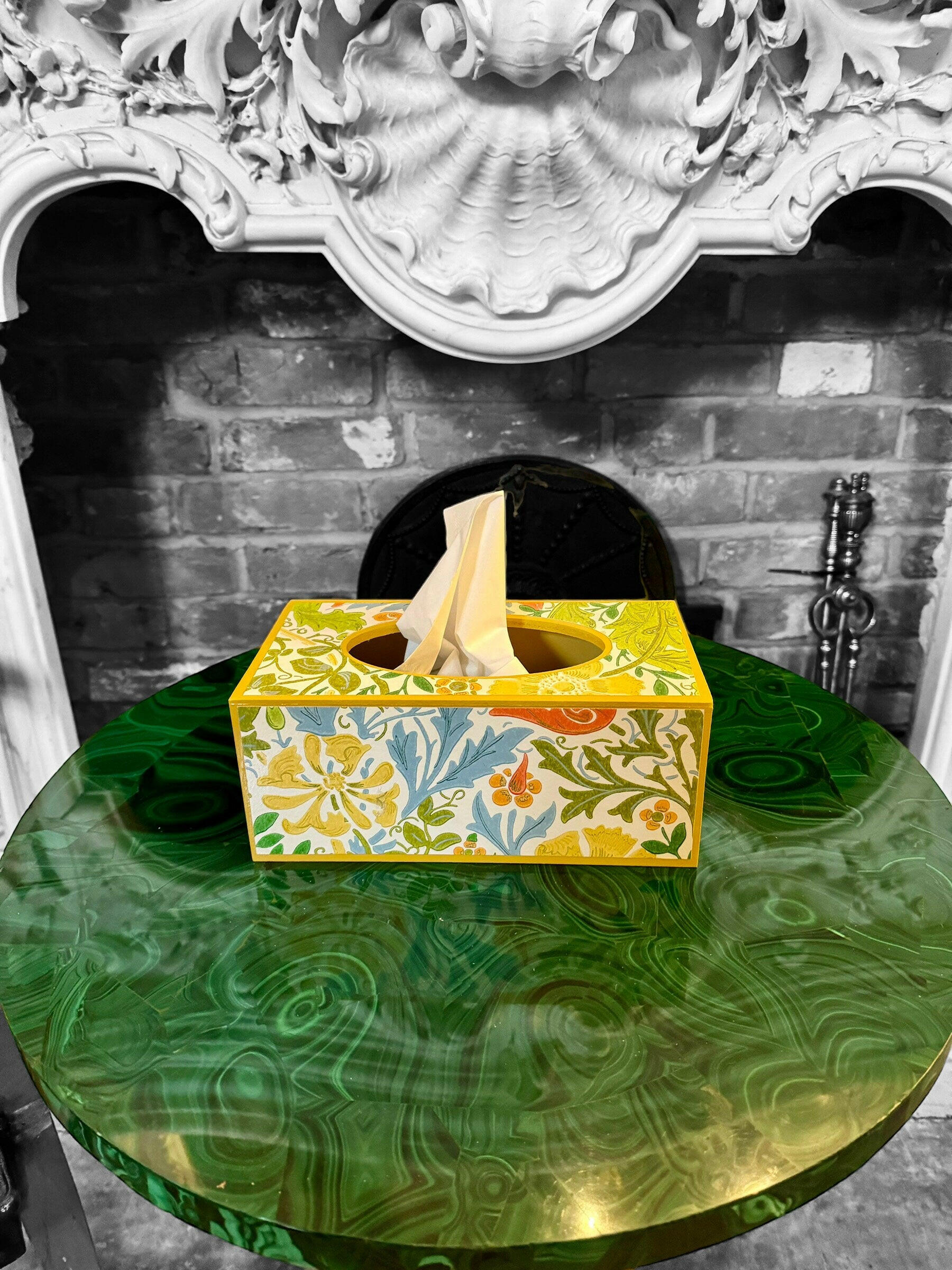 HAMPTON **LIMITED EDITION** Rectangle tissue box cover - Decoupage Compton Spring/Cornubia/Ben Pentreath/Morris & Co.