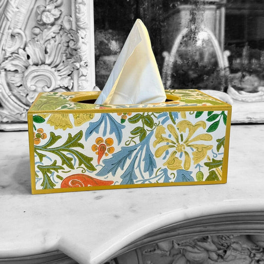 HAMPTON **LIMITED EDITION** Rectangle tissue box cover - Decoupage Compton Spring/Cornubia/Ben Pentreath/Morris & Co.